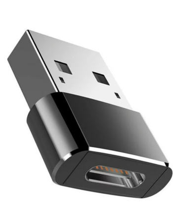 Преходник адаптер от USB-A 2.0 към USB-C /черен/