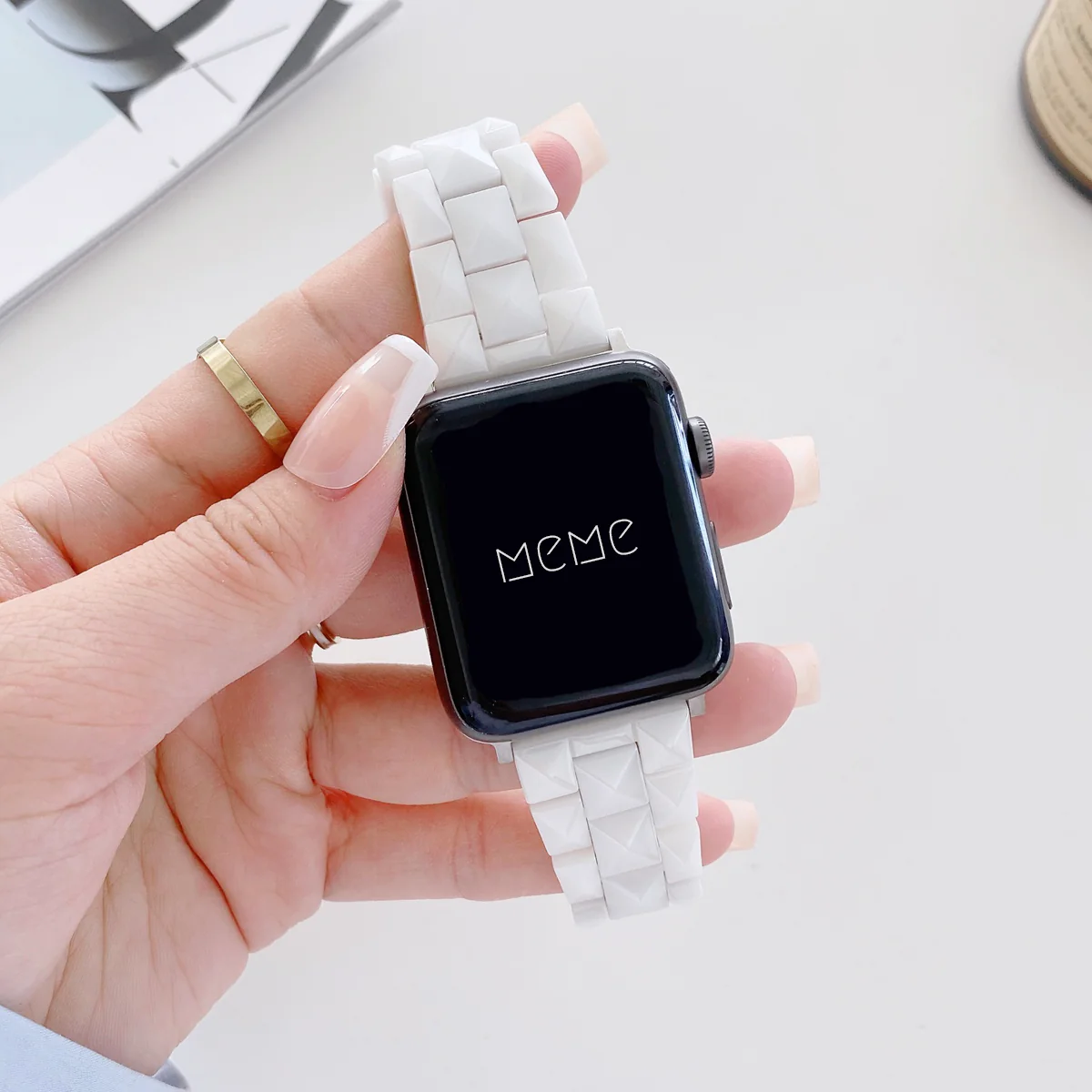 Каишка за Smart Watch 20мм, Ceramic Strap, керамична /бяла/ - Image 4