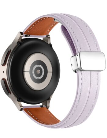 Каишка за Smart Watch 20мм, Leather Magnet Black Buckle, кожена /лилава/