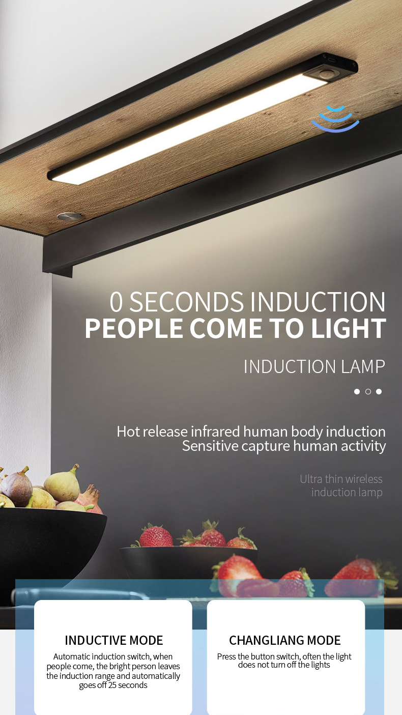 SUPERFIRE Ultra-thin induction lamp 40cm., 2W, 150lm, 1200mAh (XYD05)