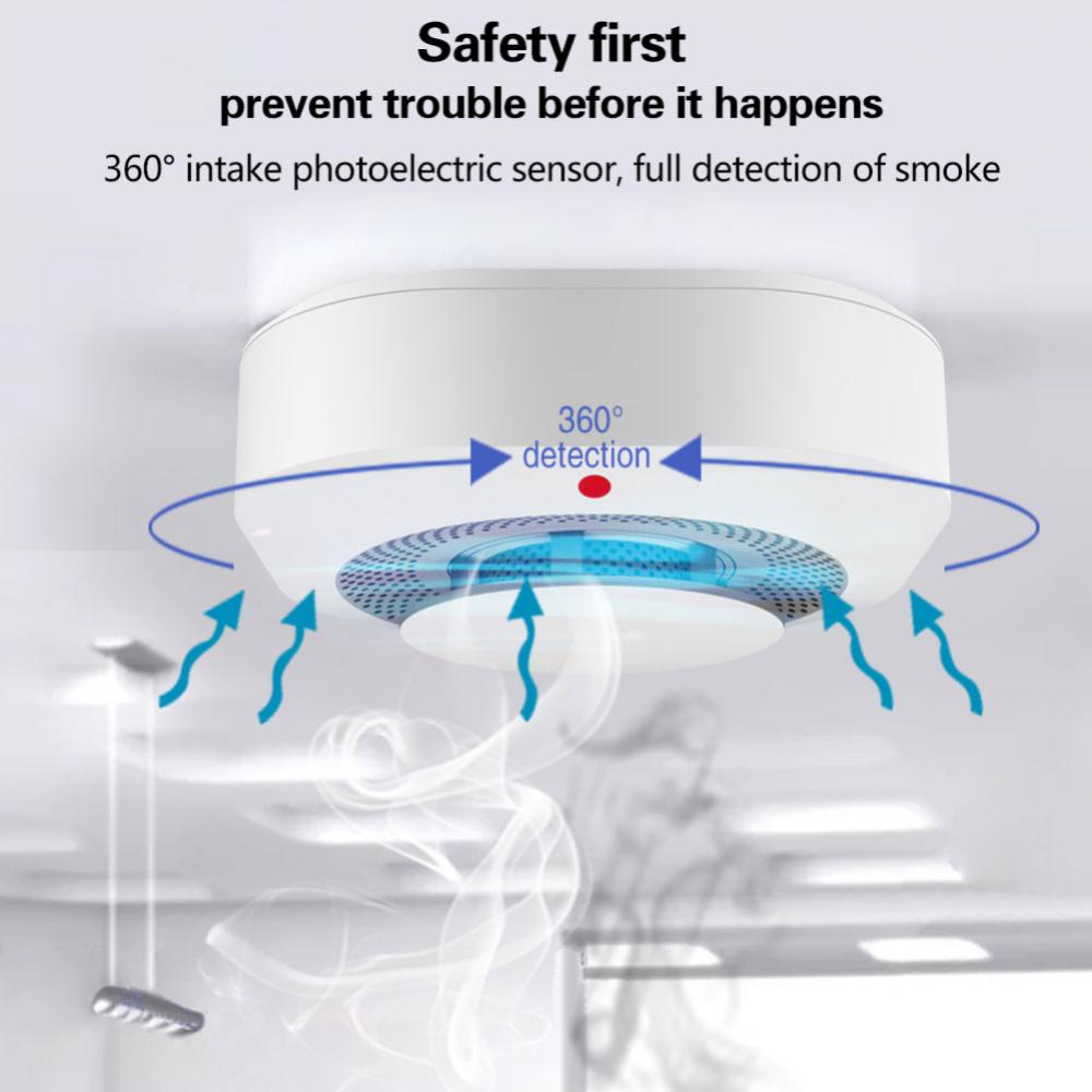 SMART Tuya Wifi Смарт сензор за дим 9V, OEM /бял/