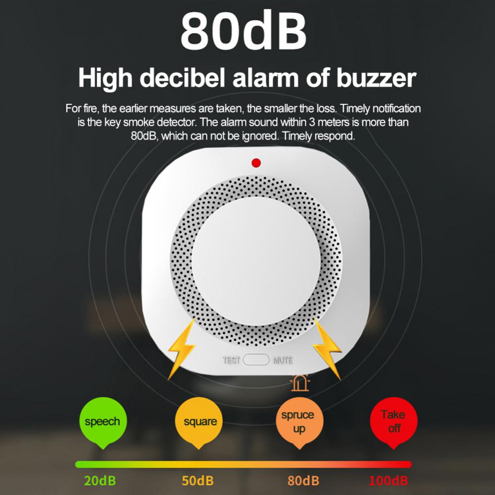 SMART Tuya Wifi Смарт сензор за дим 9V, OEM /бял/