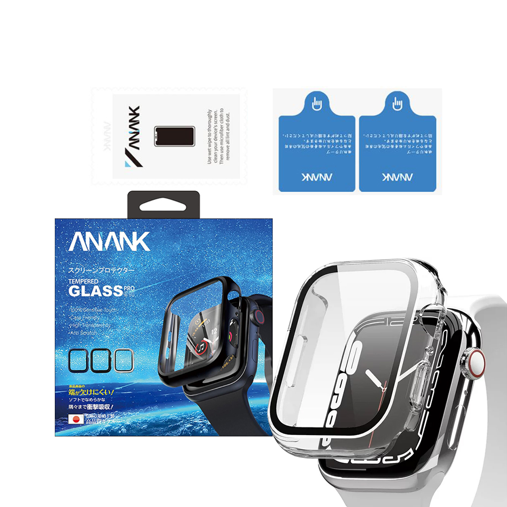 ANANK Tempered Glass + PC корпус Apple Watch, 45мм /прозрачен/