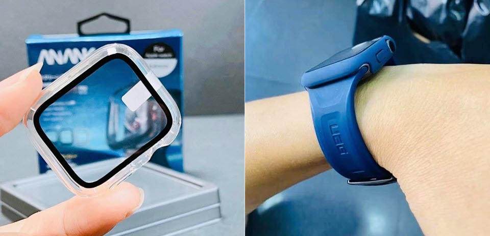 ANANK Tempered Glass + PC корпус Apple Watch, 45мм /прозрачен/