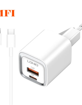 LDNIO 220V 20W, USB-A + USB-C, кабел C-L, бял - A2318M