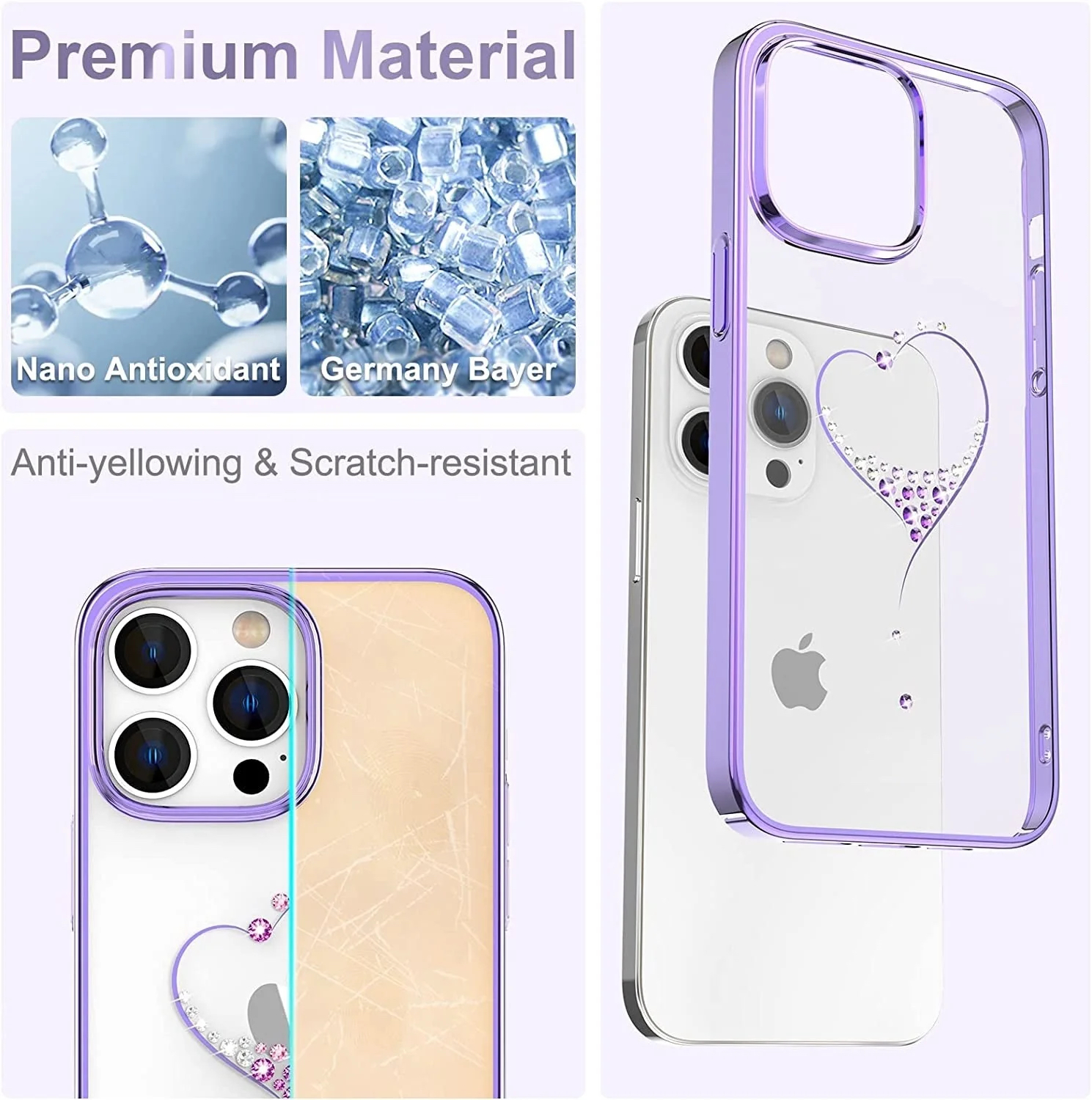 Kingxbar Калъф Apple iPhone 14 Pro Max, Wish Series, лилав - Image 3