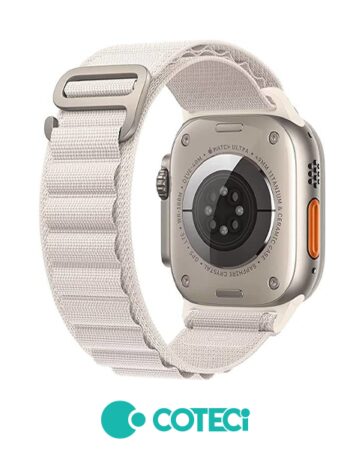 Каишка за Apple Watch 42/44/45/49мм, Alpine Loop Strap /бяла/ COTECi