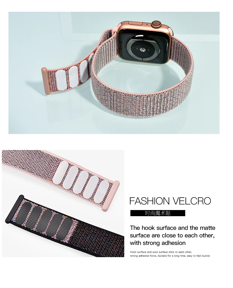Каишка за Apple Watch 42/44/45/49мм, Magic tape Strap W17 /червена/ COTECi