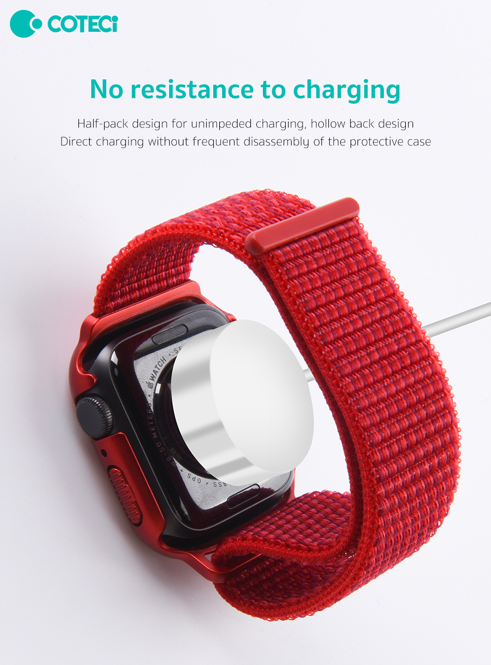 Каишка за Apple Watch 45мм, Nylon integrated Case + Strap W77 /сребристи/ COTECi