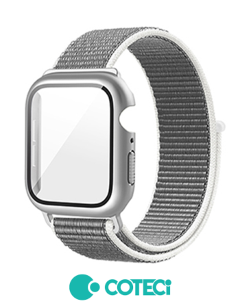Каишка за Apple Watch 45мм, Nylon integrated Case + Strap W77 /сребристи/ COTECi