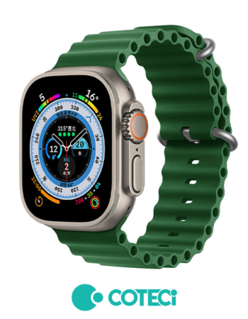 Каишка за Apple Watch 42/44/45/49мм, Ocean Strap W96 /зелена/ COTECi