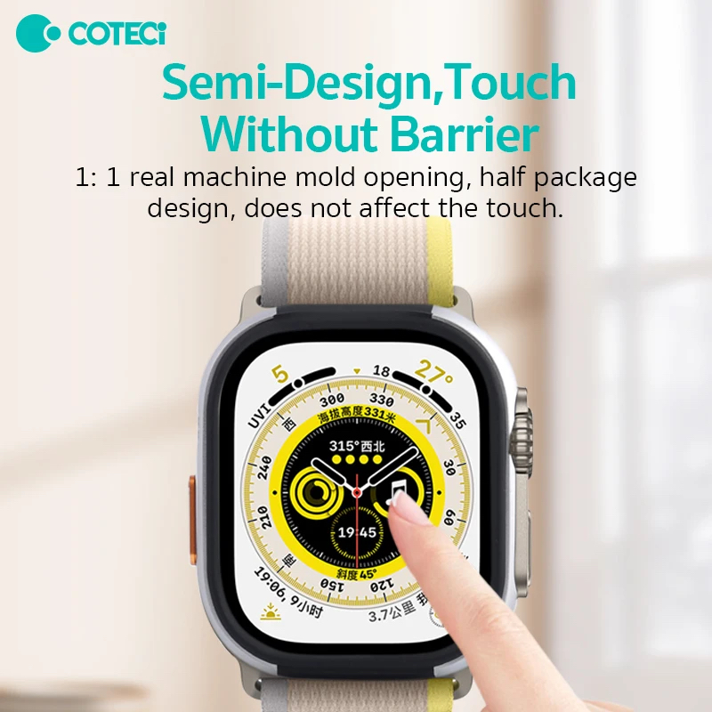 COTECi Blade Aluminium + TPU Protection case Apple Watch, 49mm /сив/