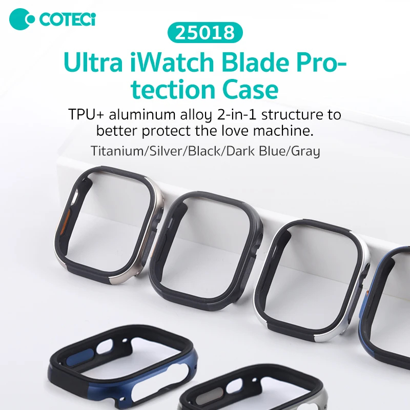 COTECi Blade Aluminium + TPU Protection case Apple Watch, 49mm /сив/