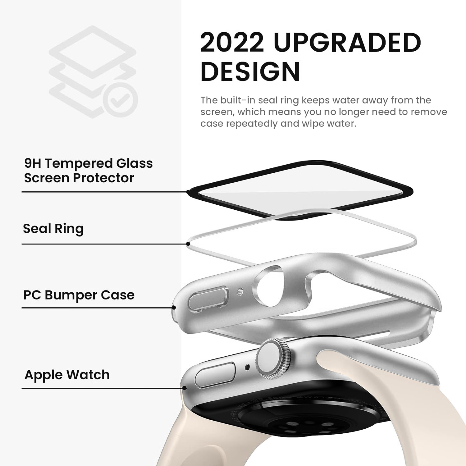 COTECi PC Integrated Shell + Tempered Glass Apple Watch, 45mm /син/ - Image 3