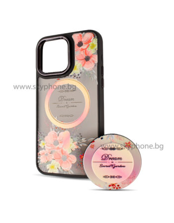 BOTER Калъф MagSafe + MagPopsocket Xiaomi RedMi Note 12 5G/Poco X5 5G /Dream flowers/