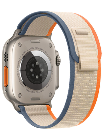 Каишка за Apple Watch 42/44/45/49мм, Trail Loop /синьо + бежово + оранжево/