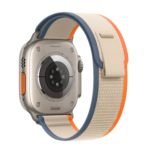 Каишка за Apple Watch 42/44/45/49мм, Trail Loop /синьо + бежово + оранжево/