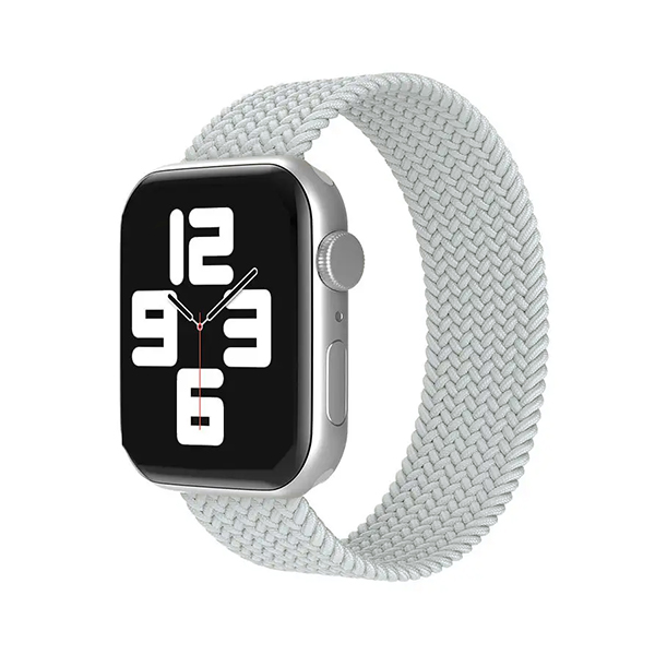 Каишка за Apple Watch 45/49мм, Braided Solo Loop, L /перлено сива/