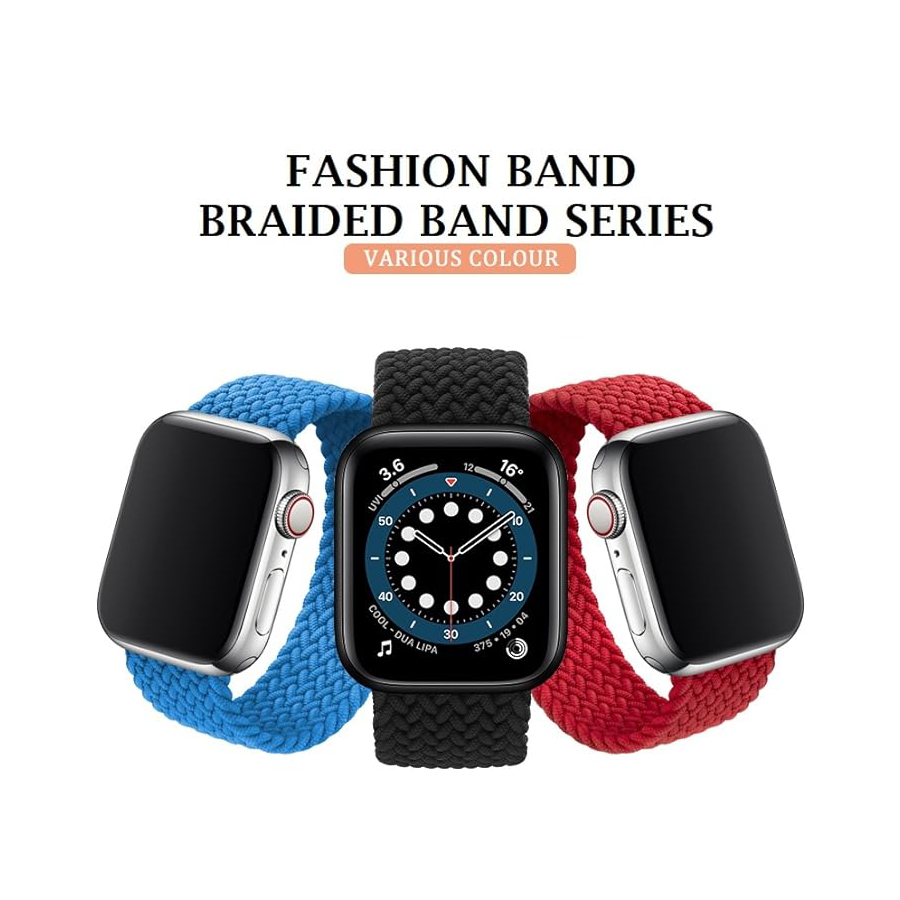 Каишка за Apple Watch 45/49мм, Braided Solo Loop, S /светлолилава/