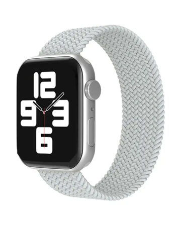 Каишка за Apple Watch 45/49мм, Braided Solo Loop, S /перлено сива/