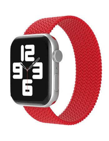 Каишка за Apple Watch 45/49мм, Braided Solo Loop, S /червена/