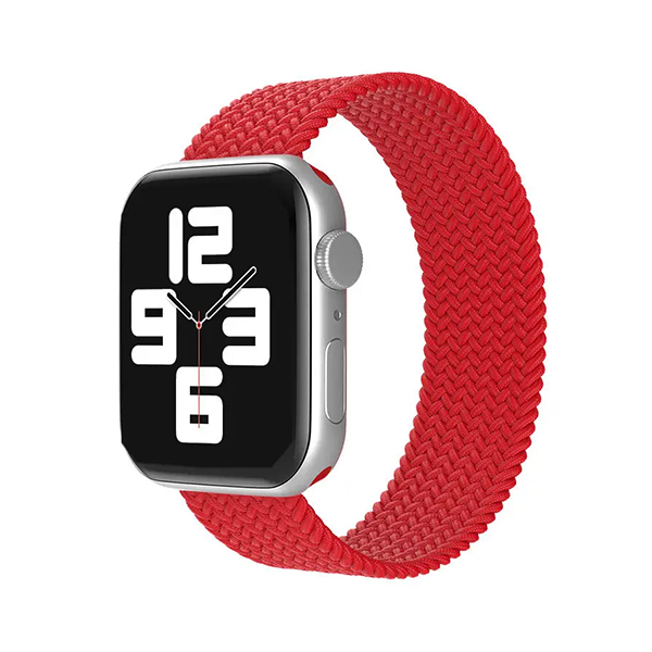 Каишка за Apple Watch 45/49мм, Braided Solo Loop, S /червена/
