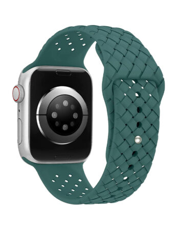 Каишка за Apple Watch 42/44/45/49мм, Braided Silicone Band /лазурно синя/