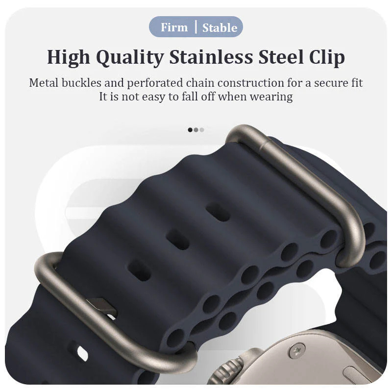 Каишка за Apple Watch 42/44/45/49мм, Ocean Band, двулицева /крем + оранжево/