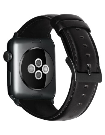 Каишка за Apple Watch 42/44/45/49мм, Retro Leather Strap /черна/