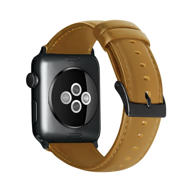 Каишка за Smart Watch 20мм, Retro Leather Strap, кожена /охра/
