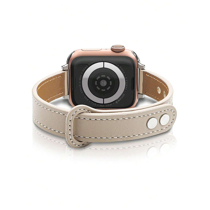 Каишка за Smart Watch 20мм, Elegant Slim Leather Strap, кожена /червена/