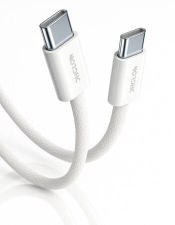 NORDIC Кабел Type-C - Type-C, 2м, 240W /бял/