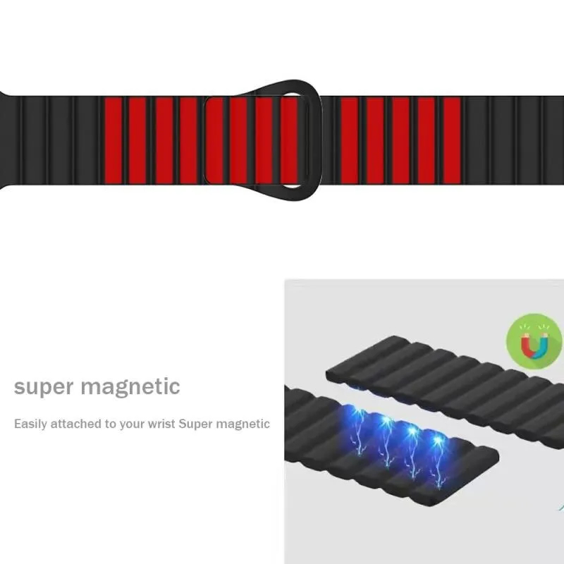 Каишка за Smart Watch 20мм, Magnet Strap, силиконова, метална /лате/