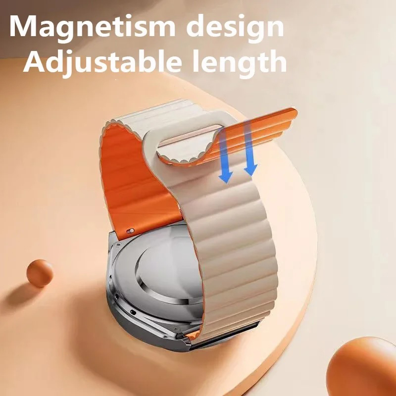 Каишка за Smart Watch 20мм, Magnet Strap, силиконова, метална /лате/