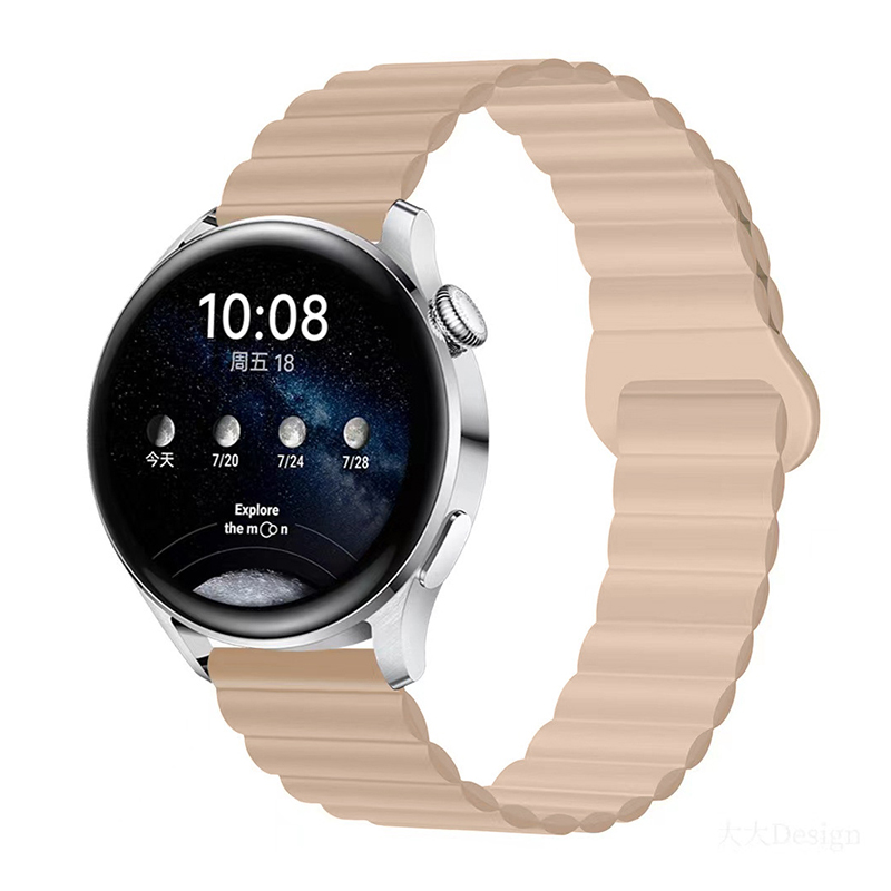 Каишка за Smart Watch 20мм, Magnet Strap, силиконова, метална /лате/