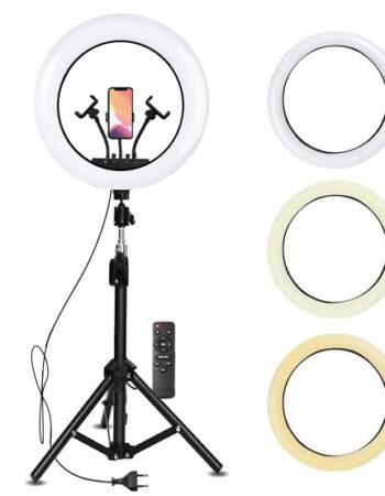 LED Селфи лампа 56см (бяла) + Tripod стойка 200см