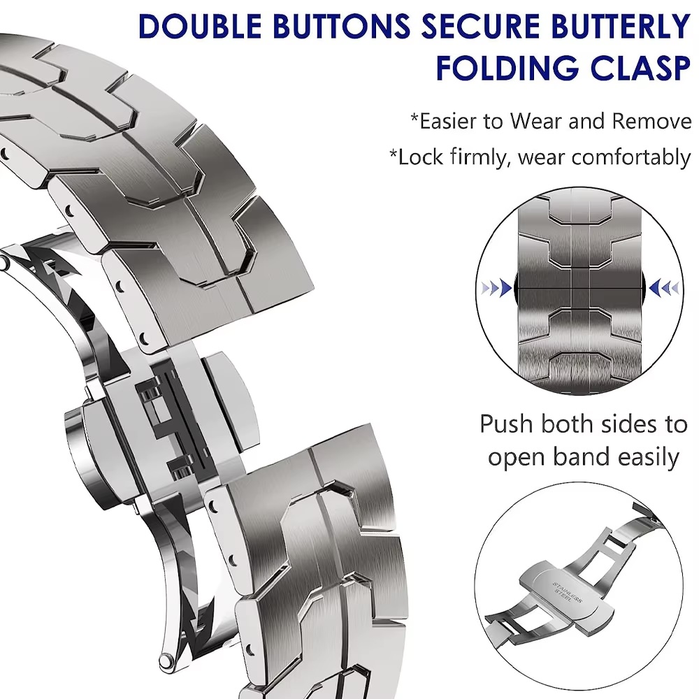 Каишка за Samsung Watch Ultra 47мм, Metal Pro Business, метална /титаниум/
