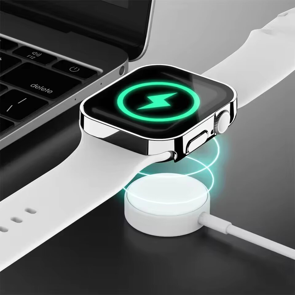 PC Plating Shell протектор + Tempered glass за Apple Watch 46mm /розово злато/ - Image 4