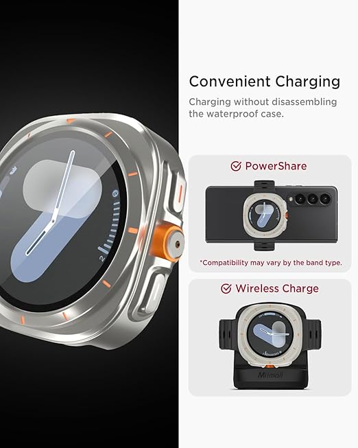 PC Plating Shell протектор + Tempered glass за Samsung Watch 7 44mm /сребърен/