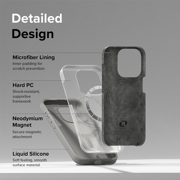 NORDIC Калъф Liquid Silicone Apple iPhone 13 Pro Max, MagSafe /Onyx/ - Image 6