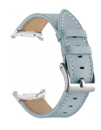 Каишка за Samsung Watch 8, Leather Classic, кожена /сива/
