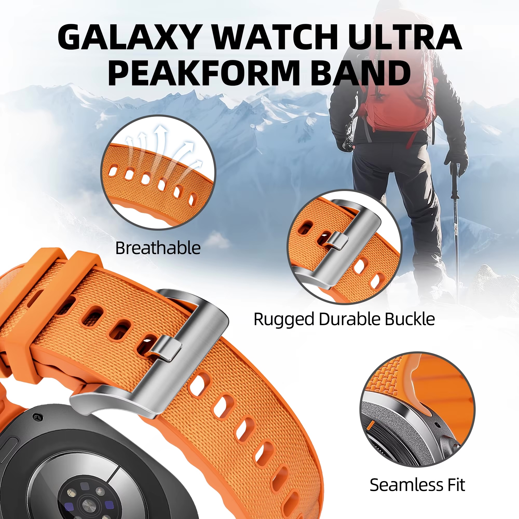 Каишка за Samsung Watch Ultra 47мм, PeakForm Band /зелена/