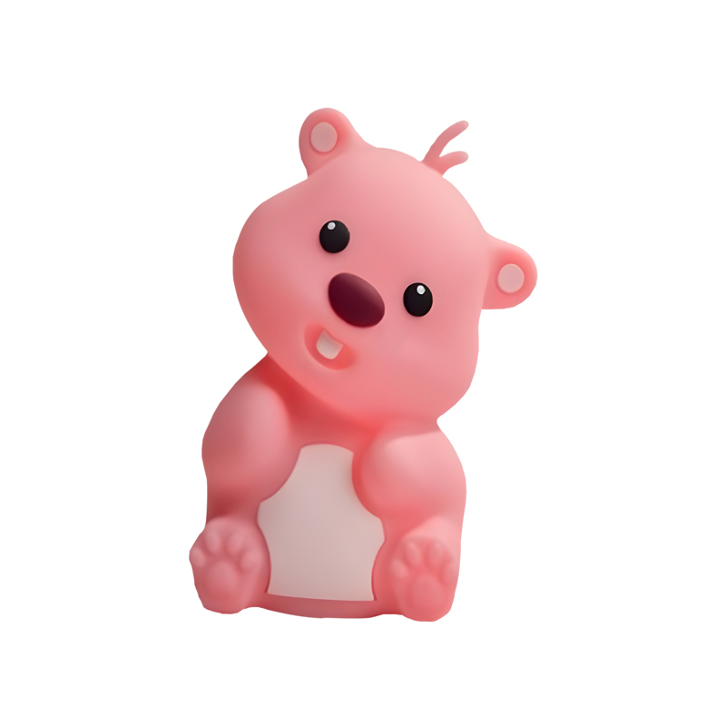 Nimbo Нощна лампа Silicone Bear, PAT, 3-whites, USB /розова/
