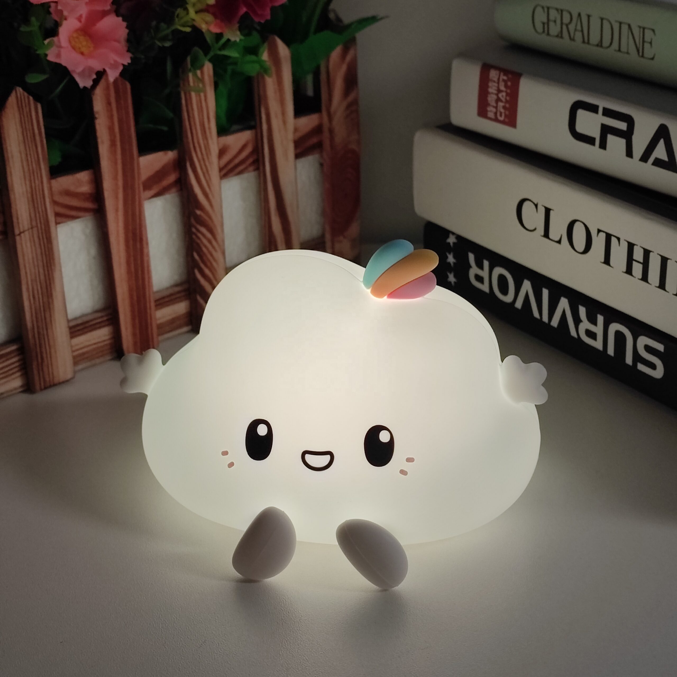 Nimbo Нощна лампа Cloud, PAT, colorful, USB, timer /бяла/