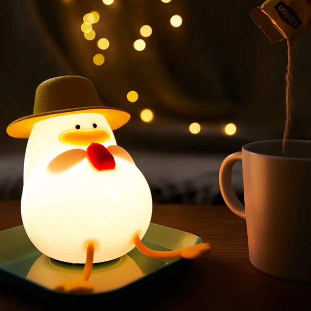 Nimbo Нощна лампа Silicone Drinking duck, PAT, colorful, USB, timer /бяла/