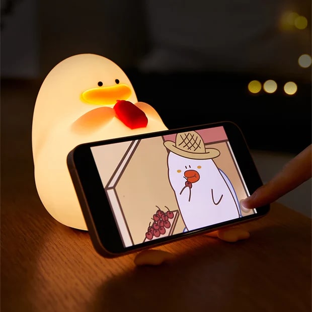 Nimbo Нощна лампа Silicone Drinking duck, PAT, colorful, USB, timer /бяла/