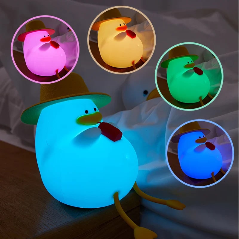 Nimbo Нощна лампа Silicone Drinking duck, PAT, colorful, USB, timer /бяла/
