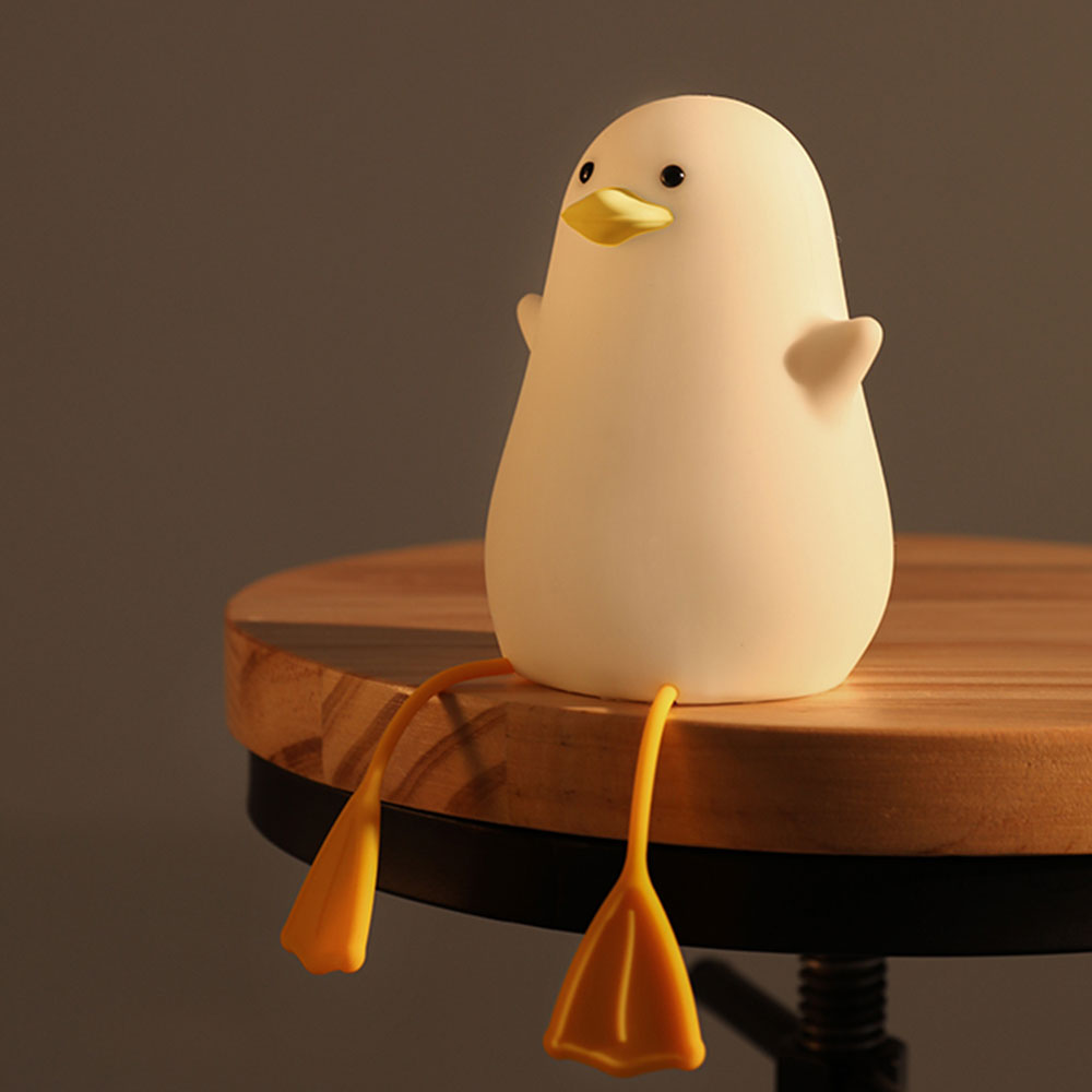 Nimbo Нощна лампа Silicone Long-legged duckling, PAT, 3-whites, USB, timer /бяла/