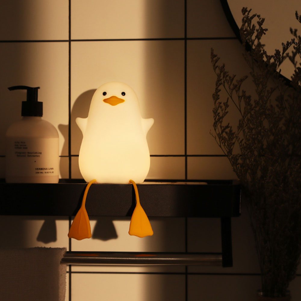 Nimbo Нощна лампа Silicone Long-legged duckling, PAT, 3-whites, USB, timer /бяла/