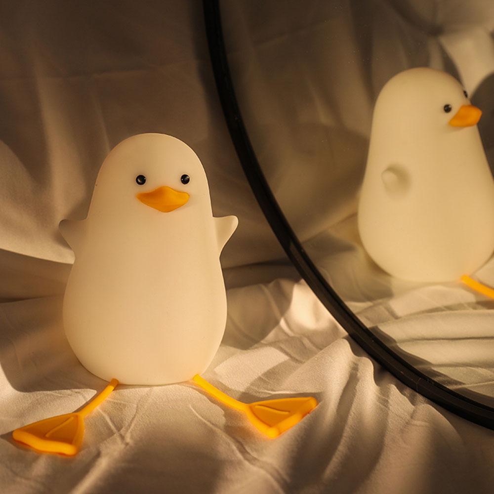 Nimbo Нощна лампа Silicone Long-legged duckling, PAT, 3-whites, USB, timer /бяла/